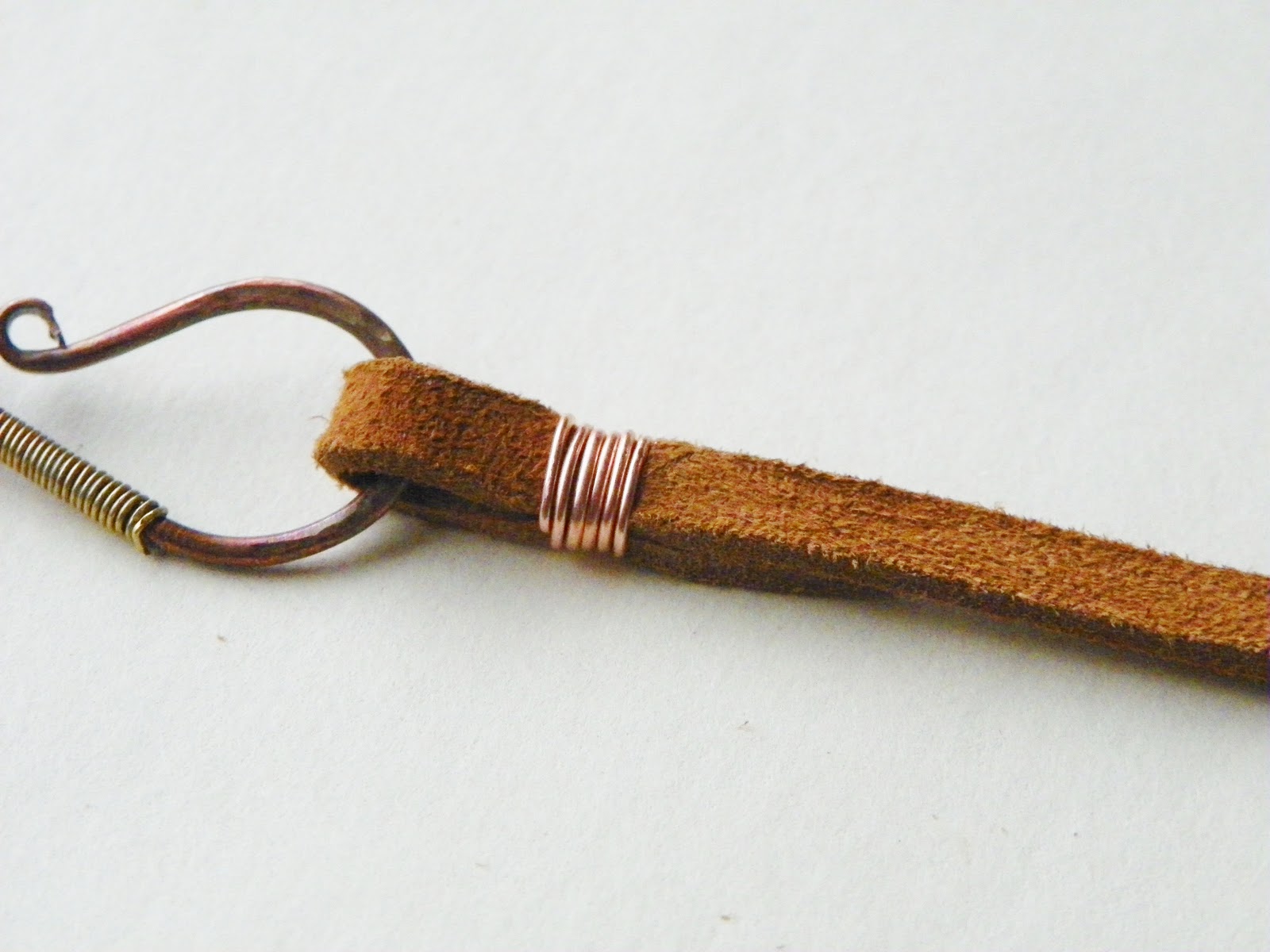 Wire wrap leather cord ends clearance